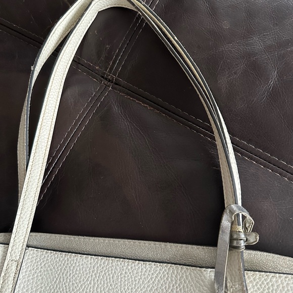 Victoria's Secret White Faux Leather Shoulder Travel Beach Weekender Large Tote - Picture 5 of 5